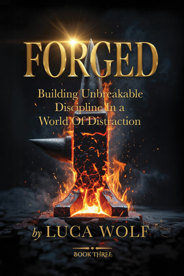 Self-improvement ebook FORGED by Luca Wolf focuses on building discipline in a distracting world.
