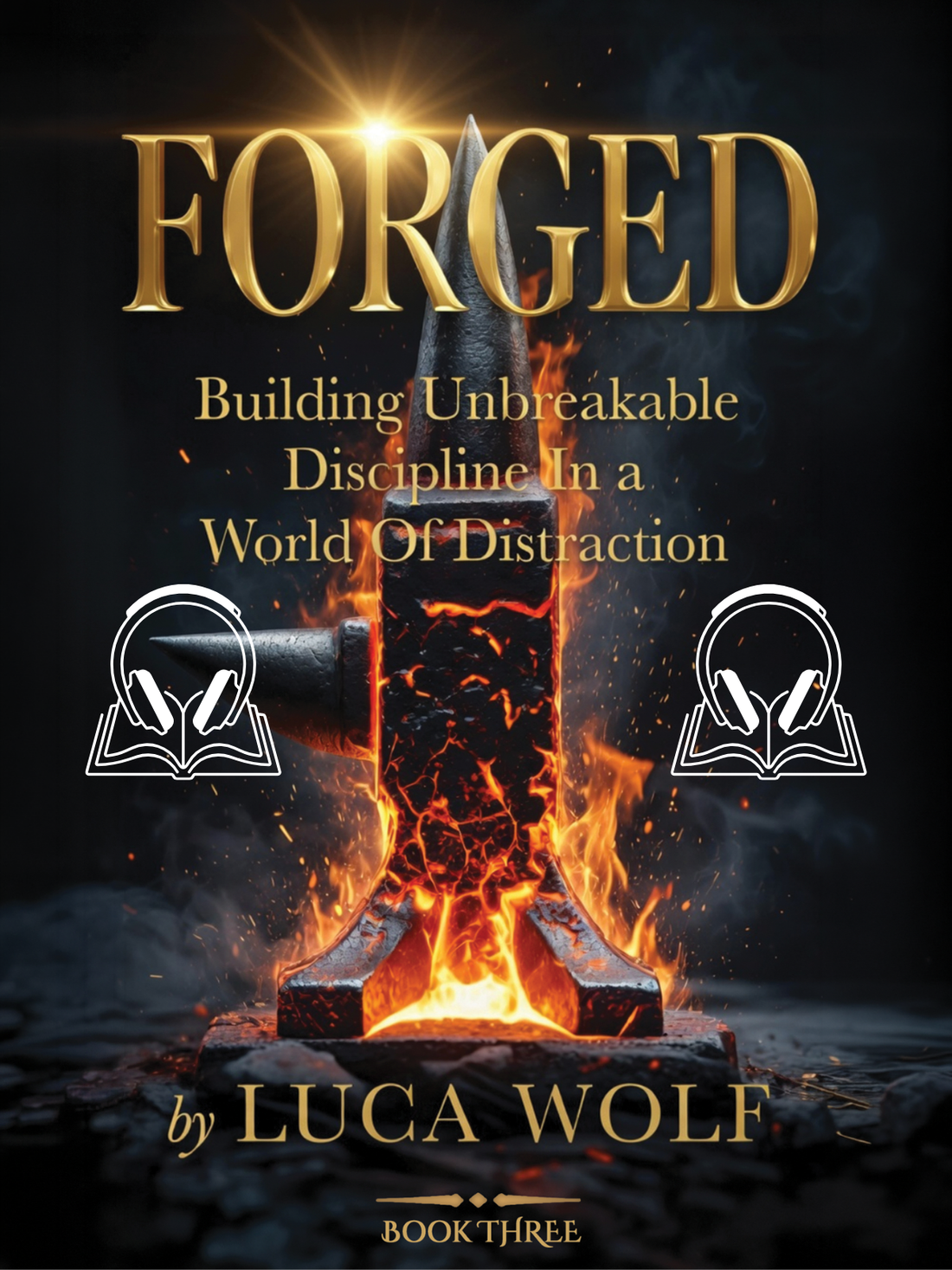 Self-Improvement Audiobook FORGED by Luca Wolf featuring unbreakable discipline and mental toughness themes.