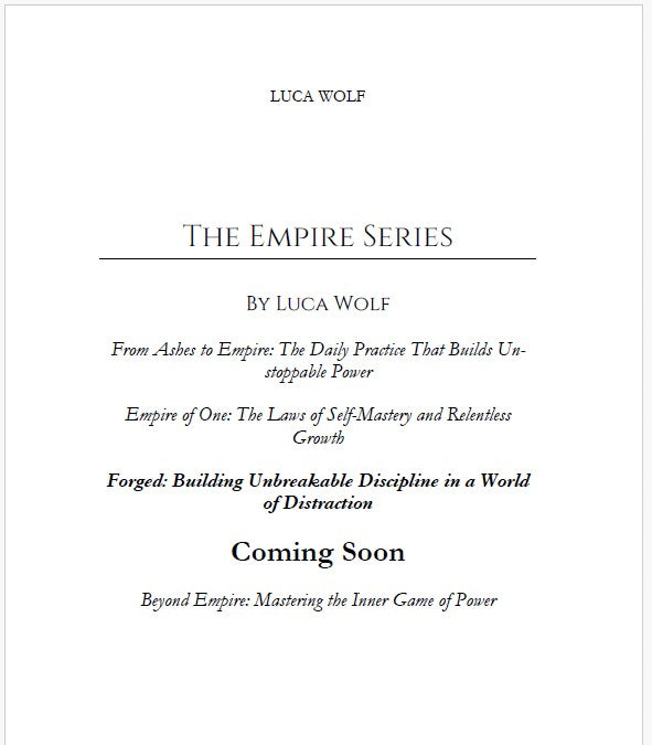 Discipline book FORGED by Luca Wolf — Empire Series cover Building Unbreakable Discipline