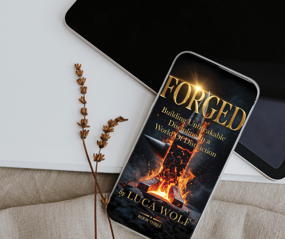 Self-improvement ebook FORGED by Luca Wolf focuses on building discipline in a distracting world.