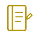 Journals — gold notebook icon | Wilson Wolf Journals by Luca Wolf